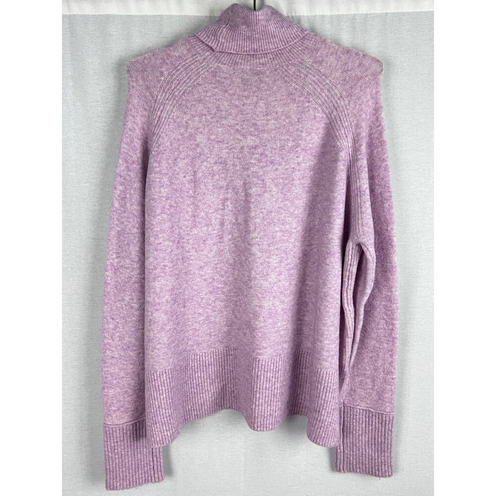 J. Crew Sweater Turtleneck Side Slit Pullover Purple Supersoft Knit Feminine - Picture 4 of 6